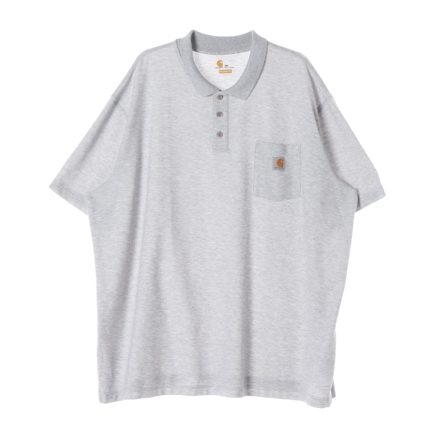 칼하트 오리지널 핏 포켓 폴로 반팔 티셔츠 멜란지그레이 4XL 이미지 1