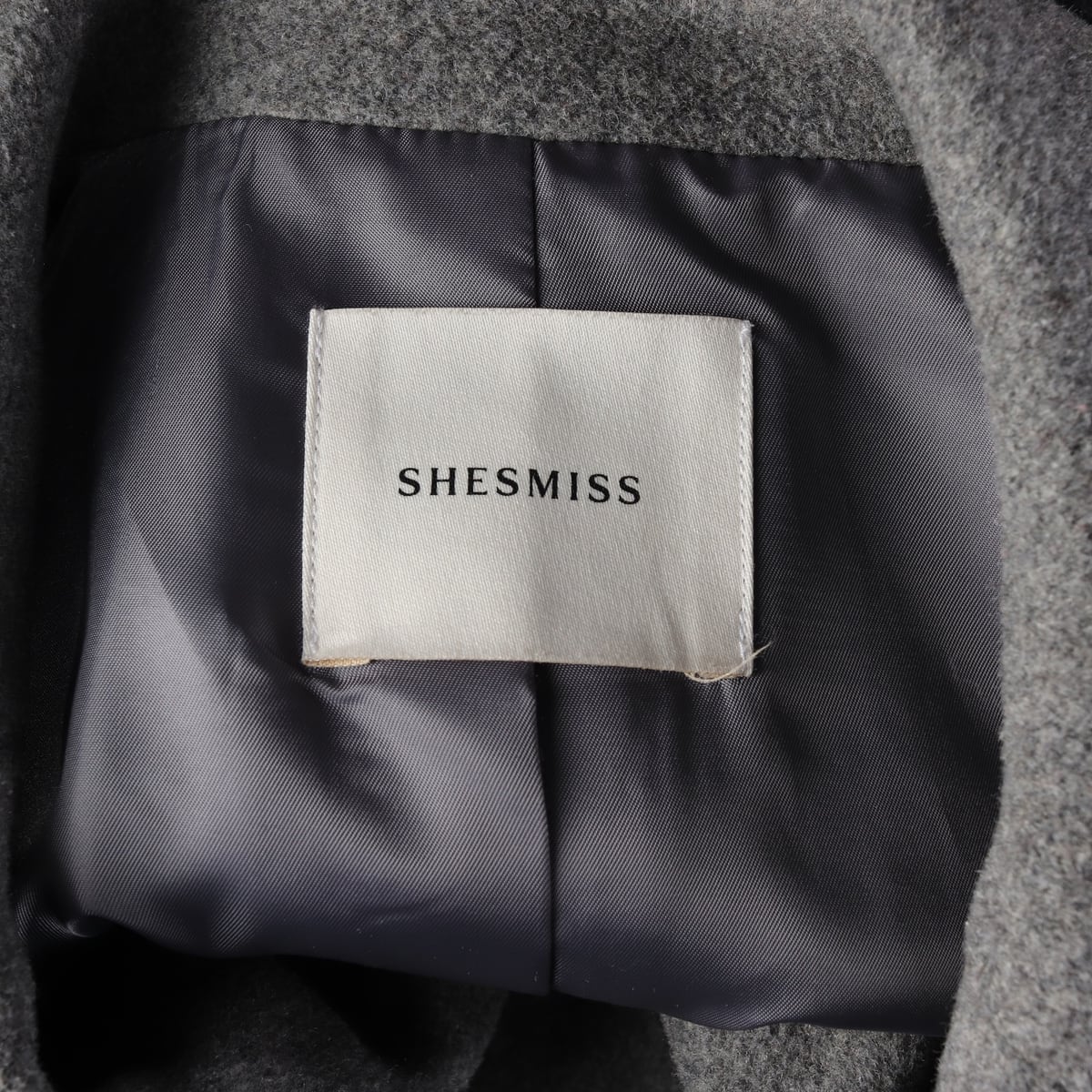 쉬즈미스 울 블렌드 더블 버튼 롱 코트 그레이  상세 이미지 3