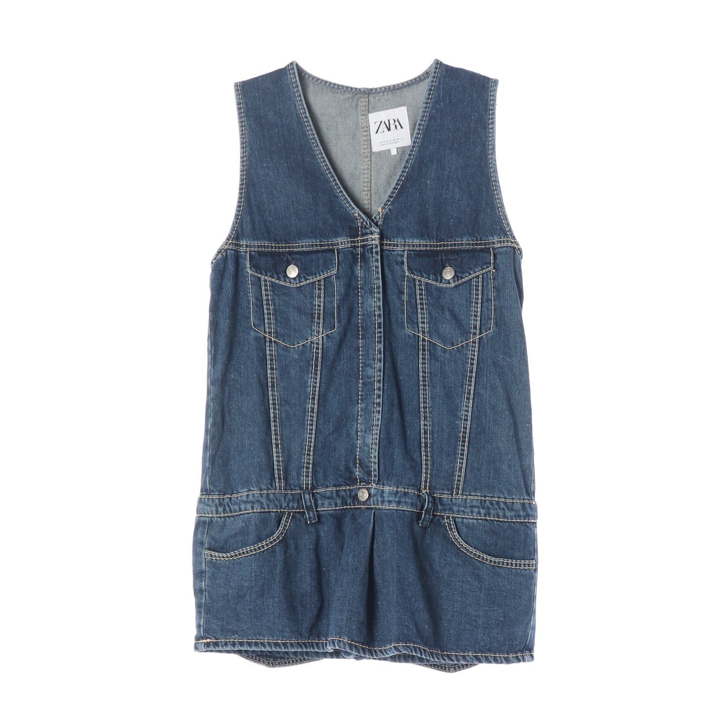 자라 ZARA TRF 슬리브리스 미니 데님 점프수트 원피스 이미지 1