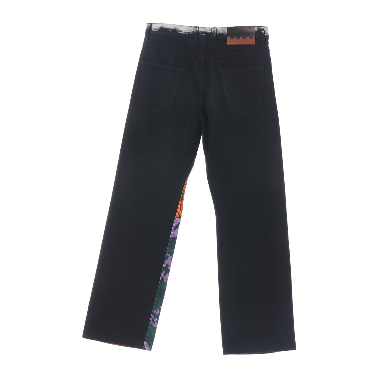마르니 21FW Black & Multicolor 플라워 프린트 스트레이트핏 데님 팬츠 상세 이미지 2