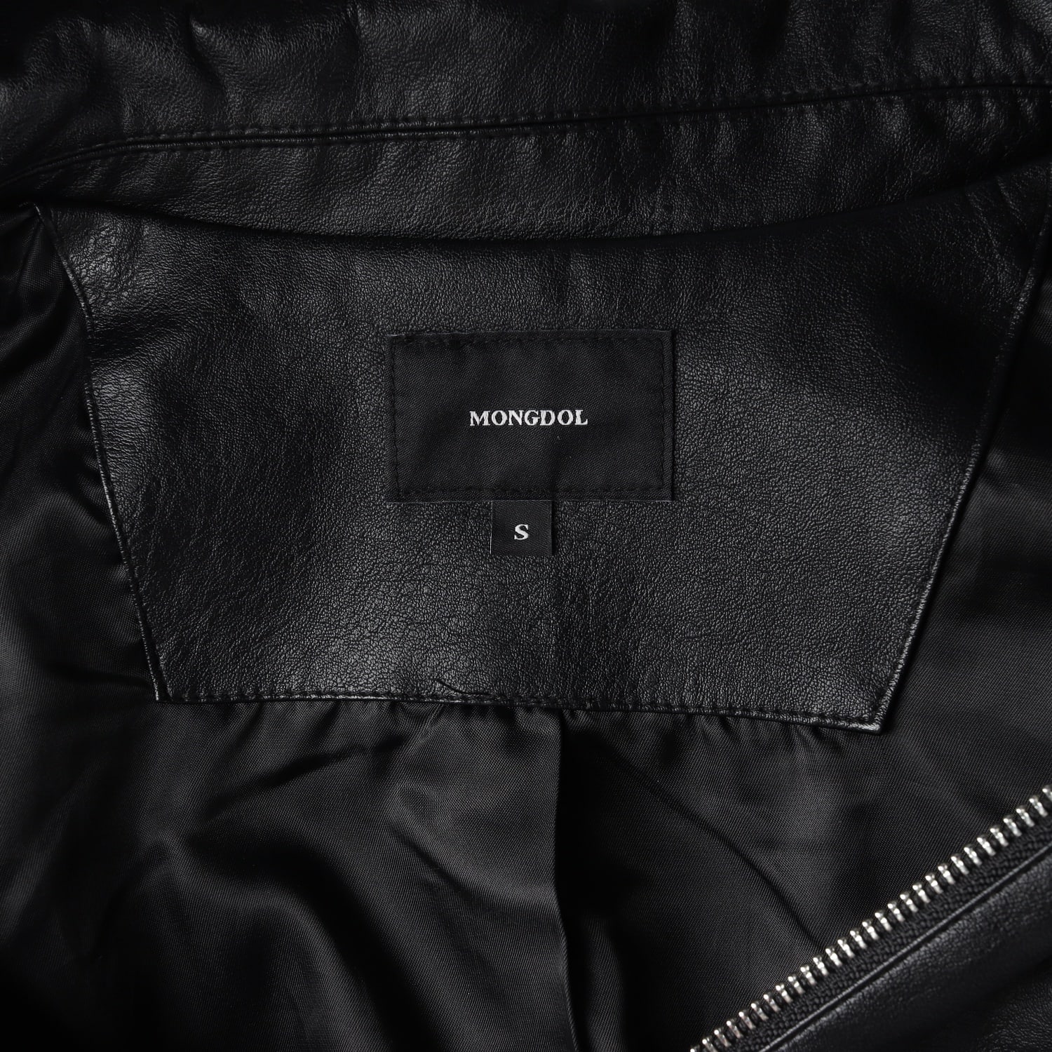 몽돌 22FW 블랙 에코 레더 재킷 가죽 자켓  이미지 4