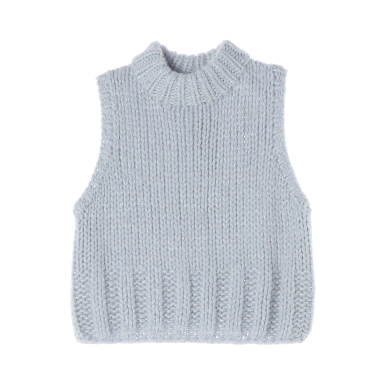 (새상품) 자라 ZARA 울 알파카 블렌드 니트 베스트 스카이블루 이미지 1