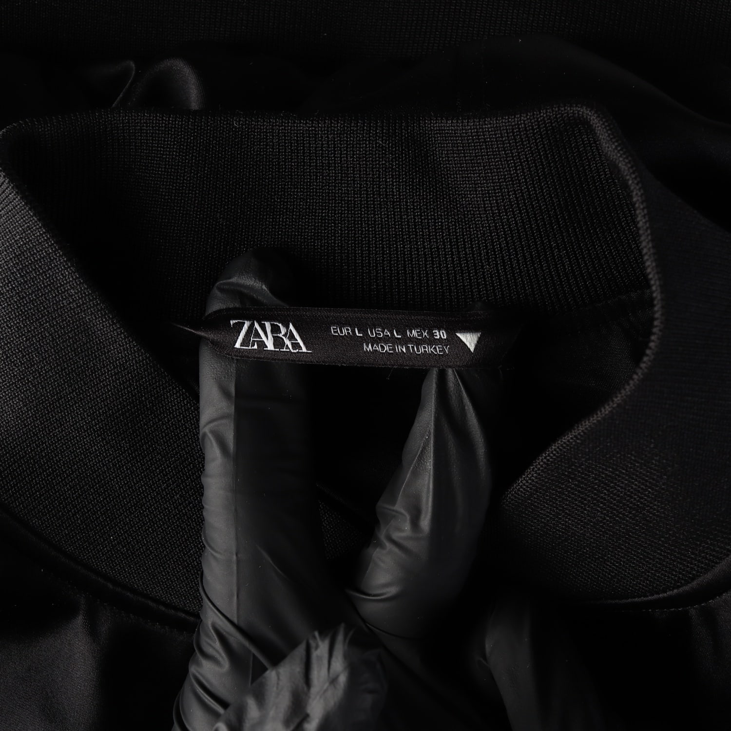 자라 ZARA 새틴 크롭 봄버 블루종 재킷 이미지 3