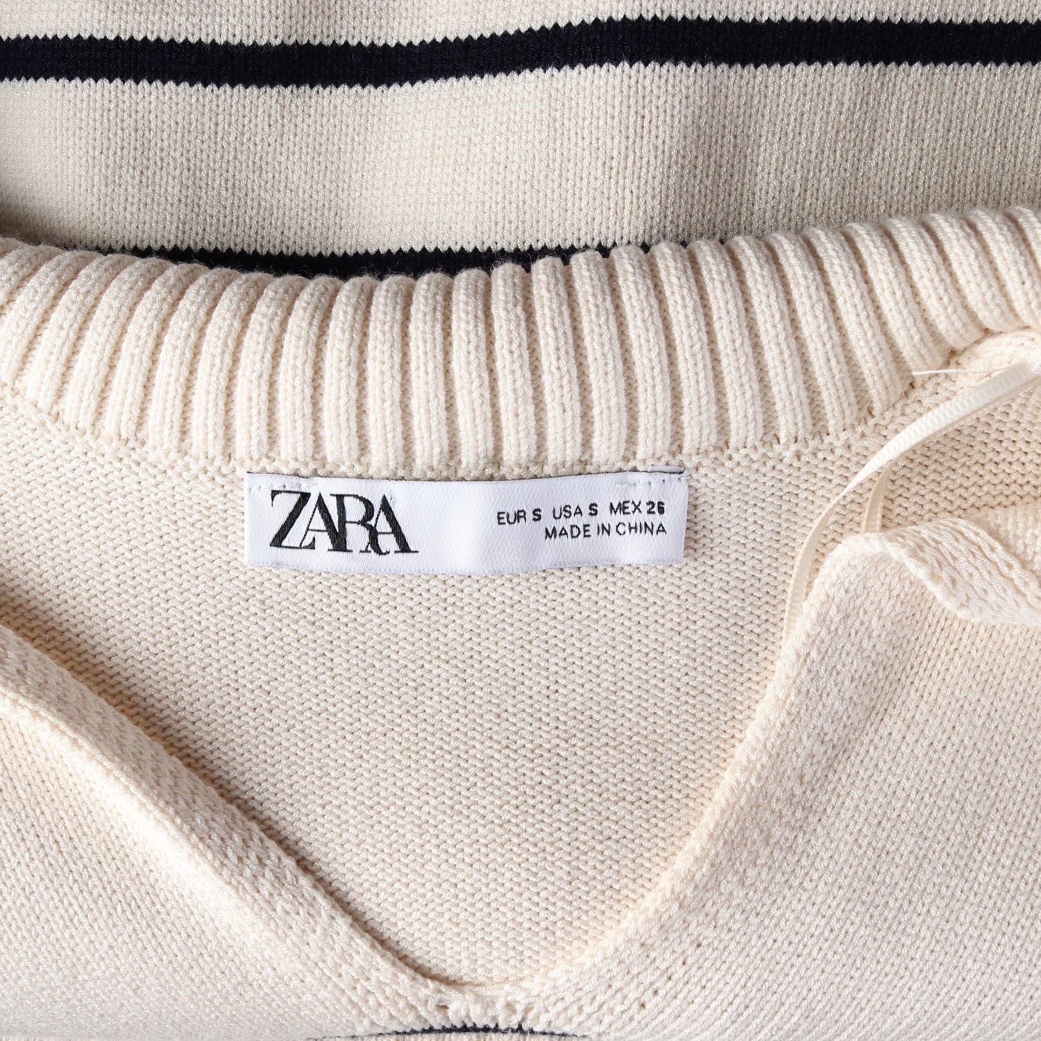 자라 ZARA 브이넥 오버핏 스트라이프 니트 스웨터 이미지 3