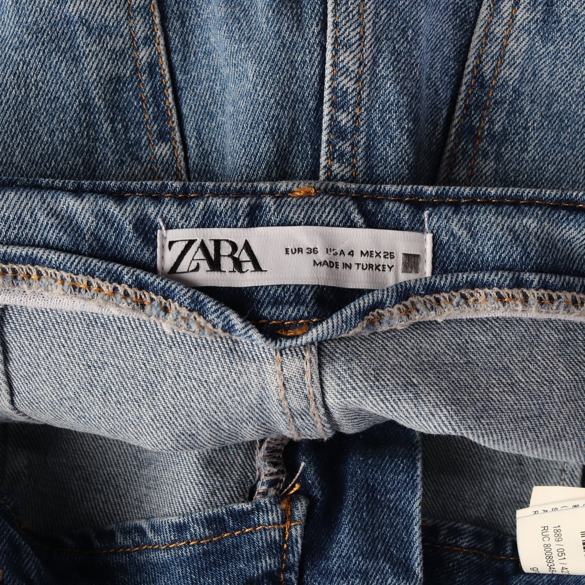 자라 ZARA 와이드 데님 팬츠 워싱 청바지  상세 이미지 3