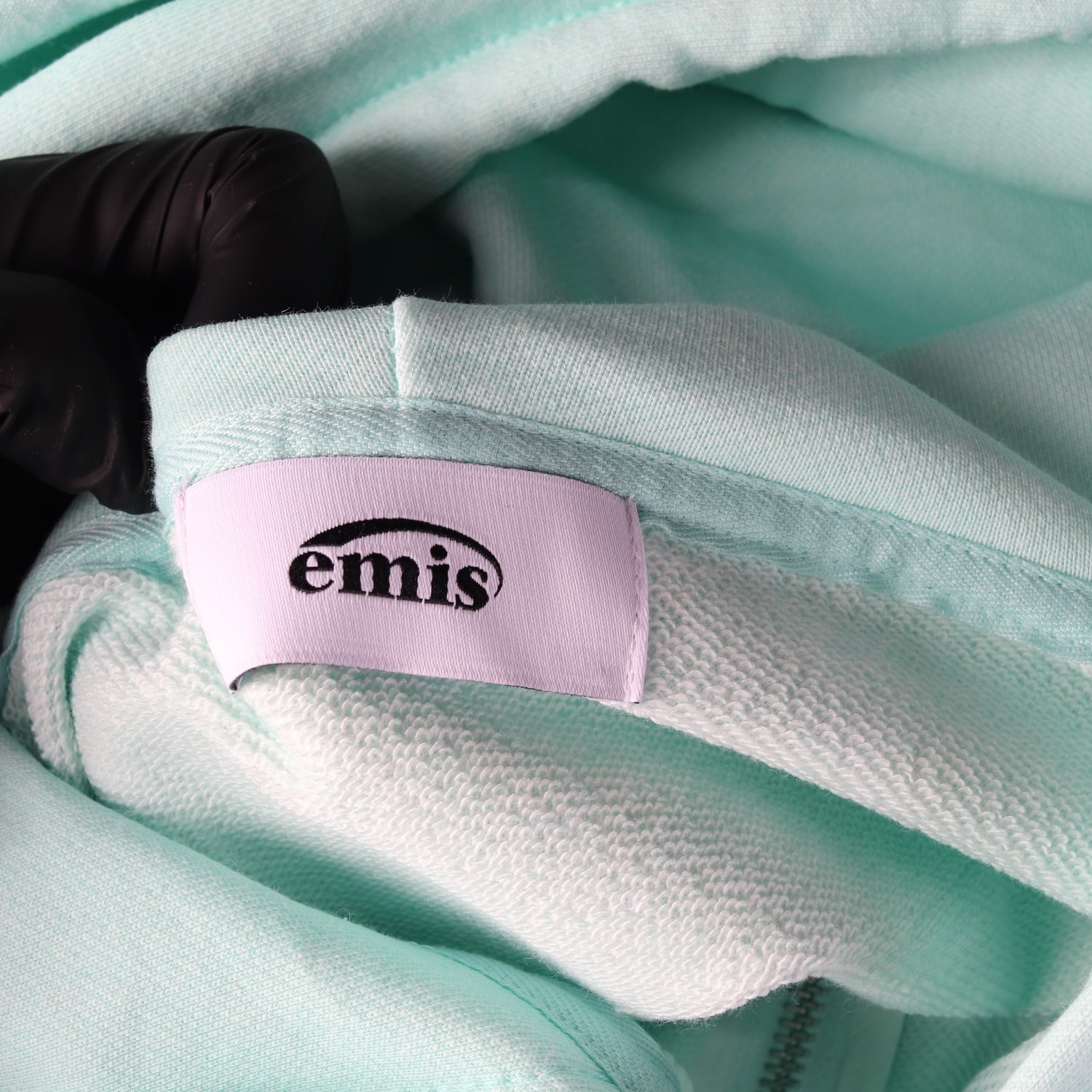 이미스 Emis 23FW 크롭 미니 와펜 집업 후드 민트 이미지 3