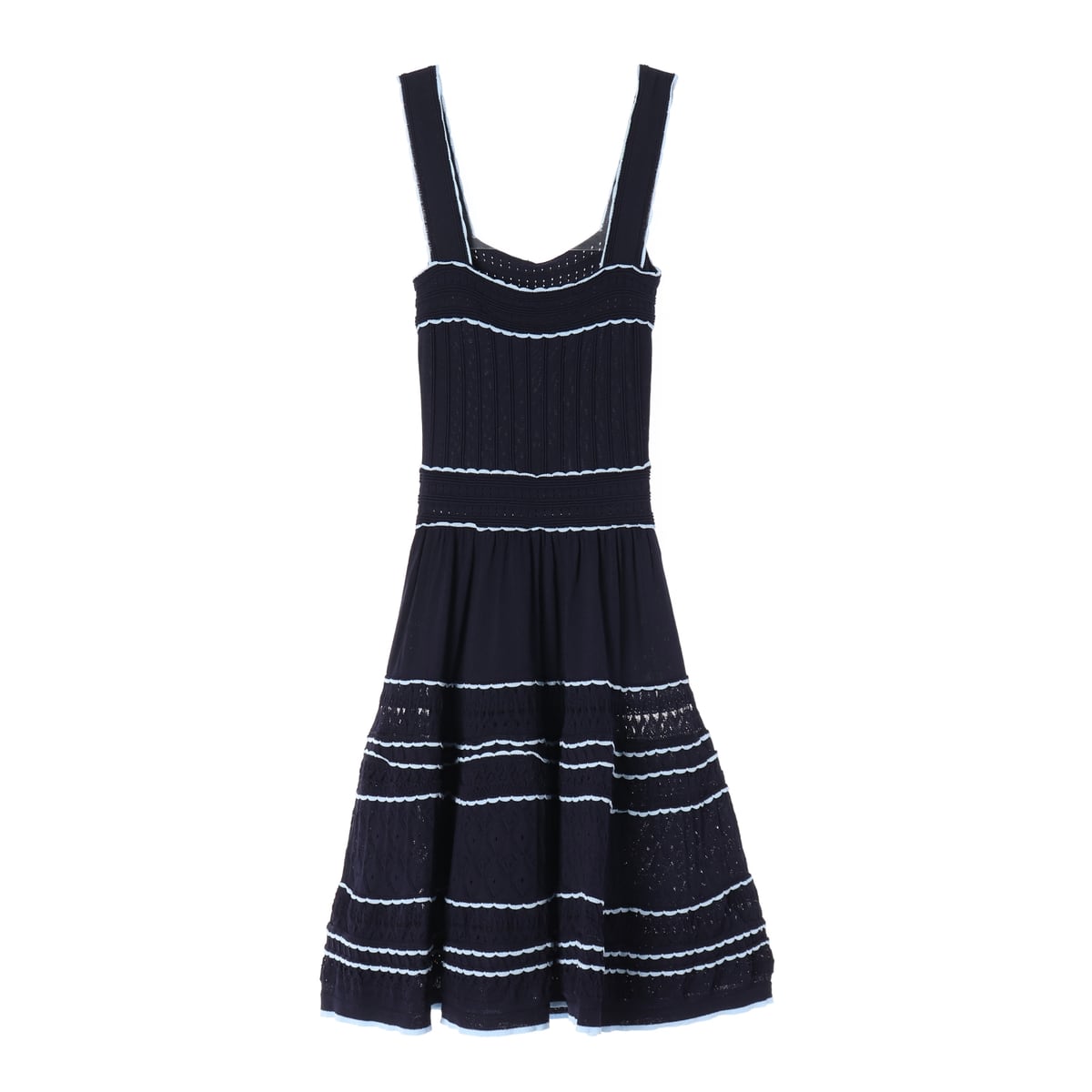 산드로 Honore 플레어 크로쉐 트리밍 니트 원피스 상세 이미지 2