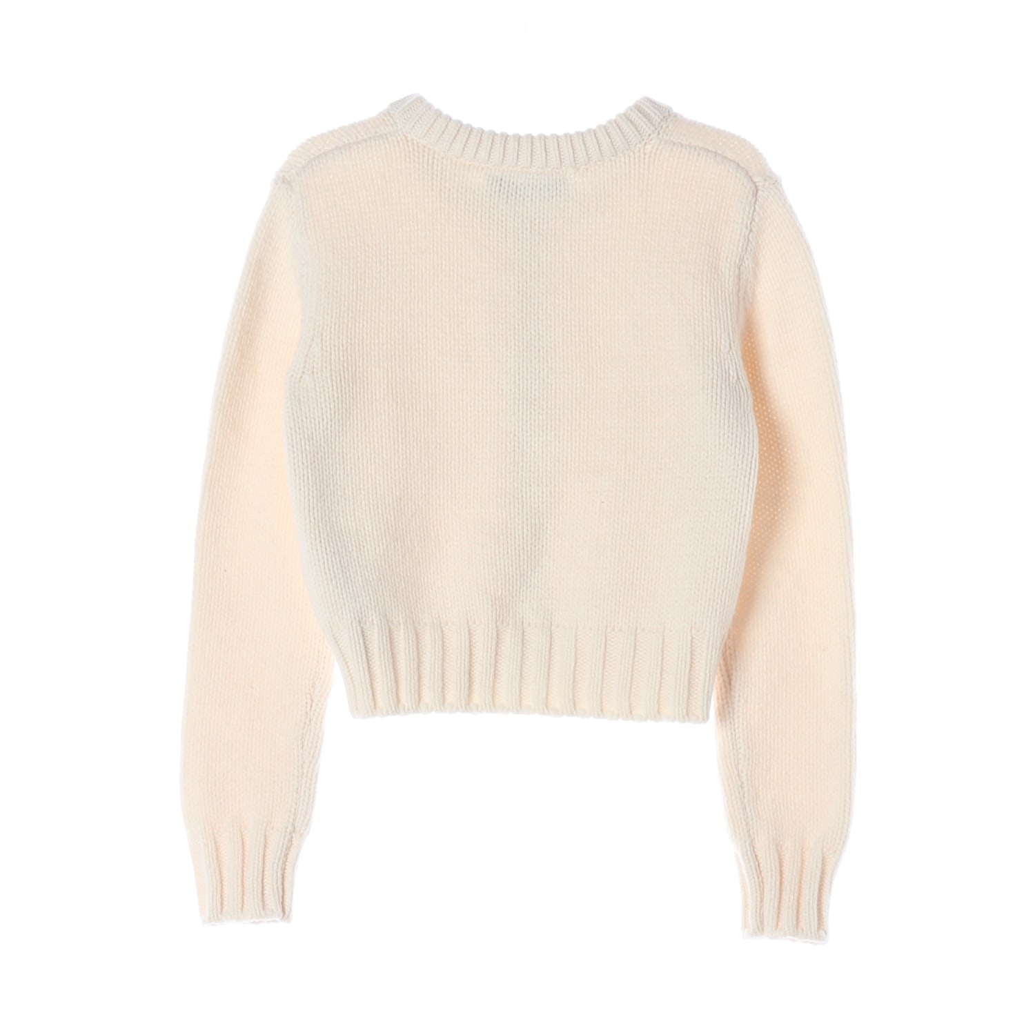 자라 울 블렌드 크롭 라운드 가디건 아이보리 이미지 2