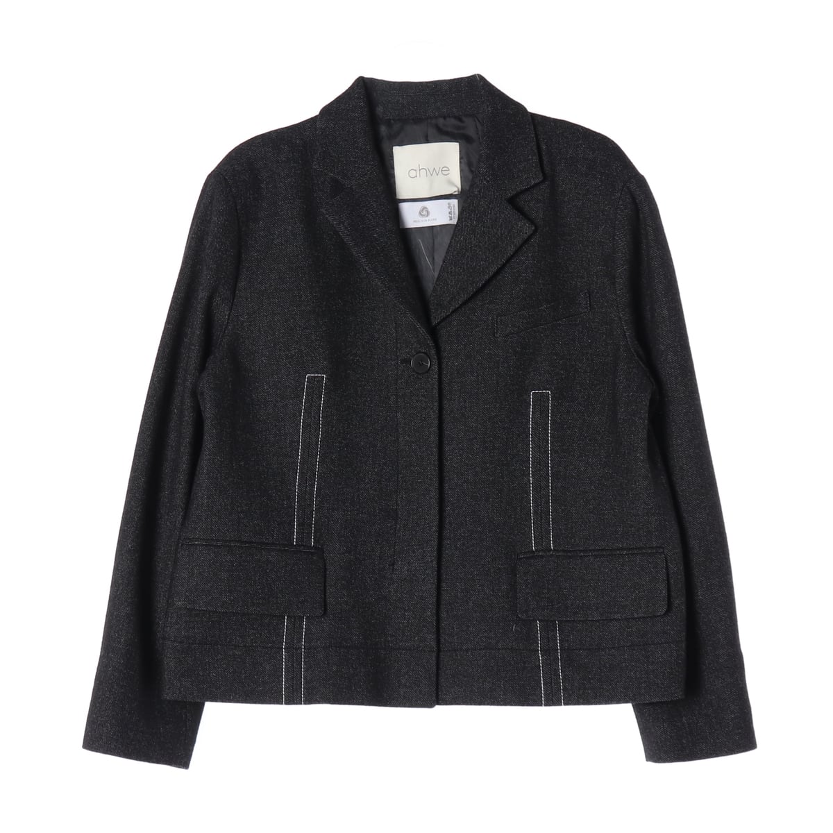 아위 21FW 울 블렌드 스티치 블레이저 재킷 숏 자켓  상세 이미지 1