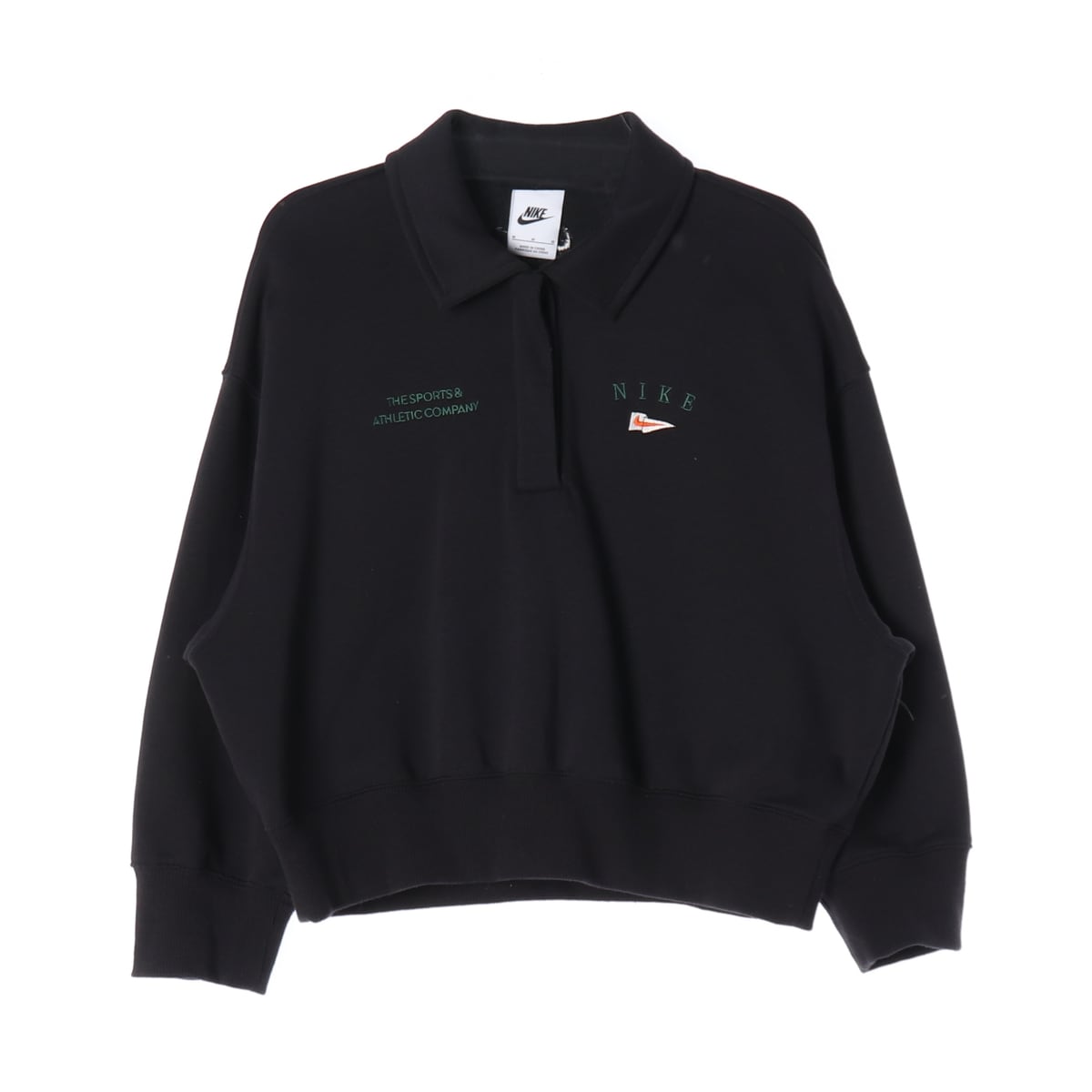 나이키 23FW 플리스 크롭 카라 폴로 기모 스웨트셔츠 맨투맨 블랙 상세 이미지 1