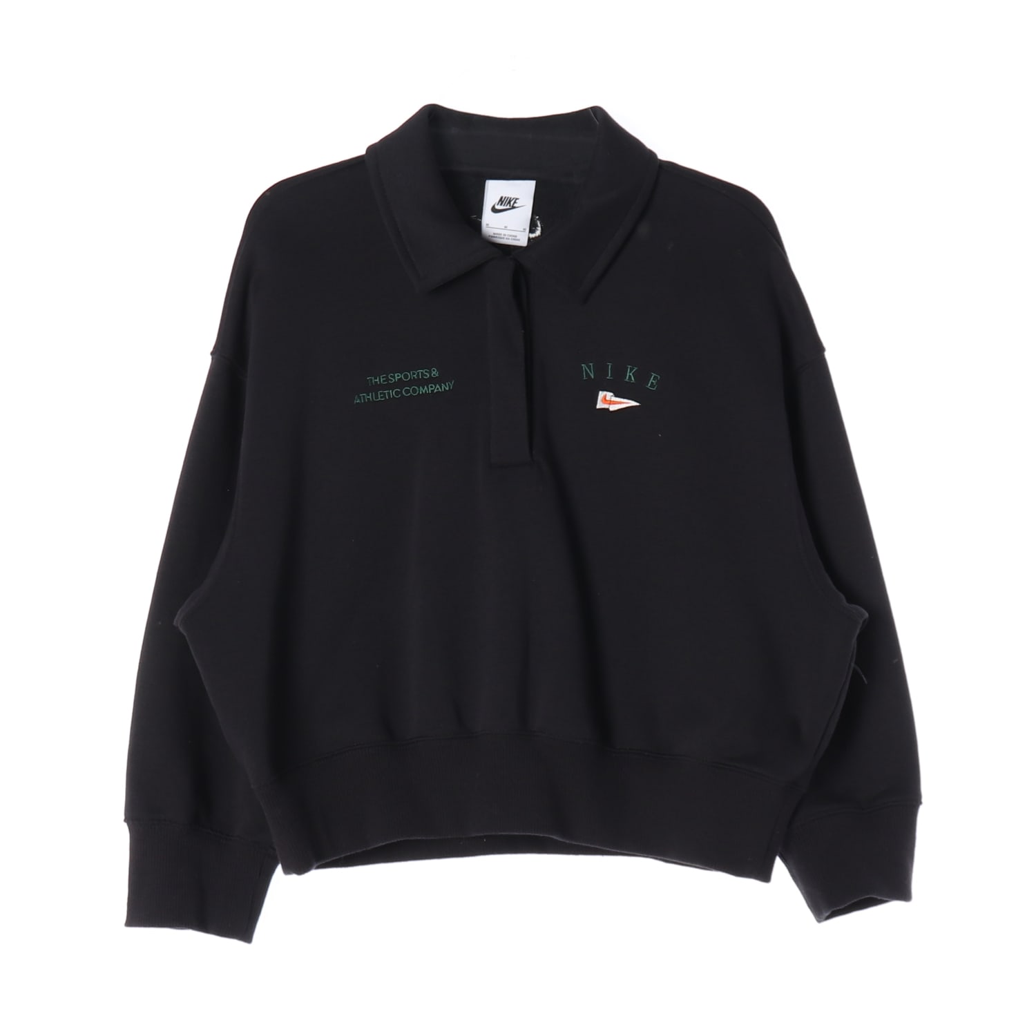 나이키 23FW 플리스 크롭 카라 폴로 기모 스웨트셔츠 맨투맨 블랙 이미지 1