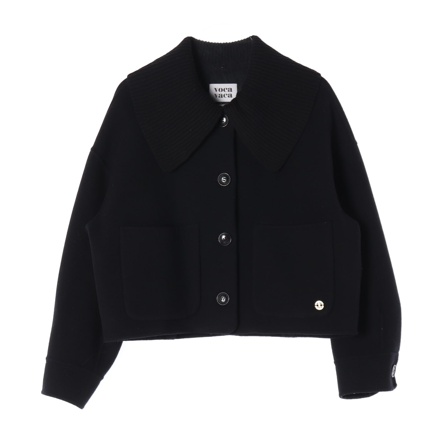 보카바카 23FW 울 100% 빅카라 크롭 코트 이미지 1