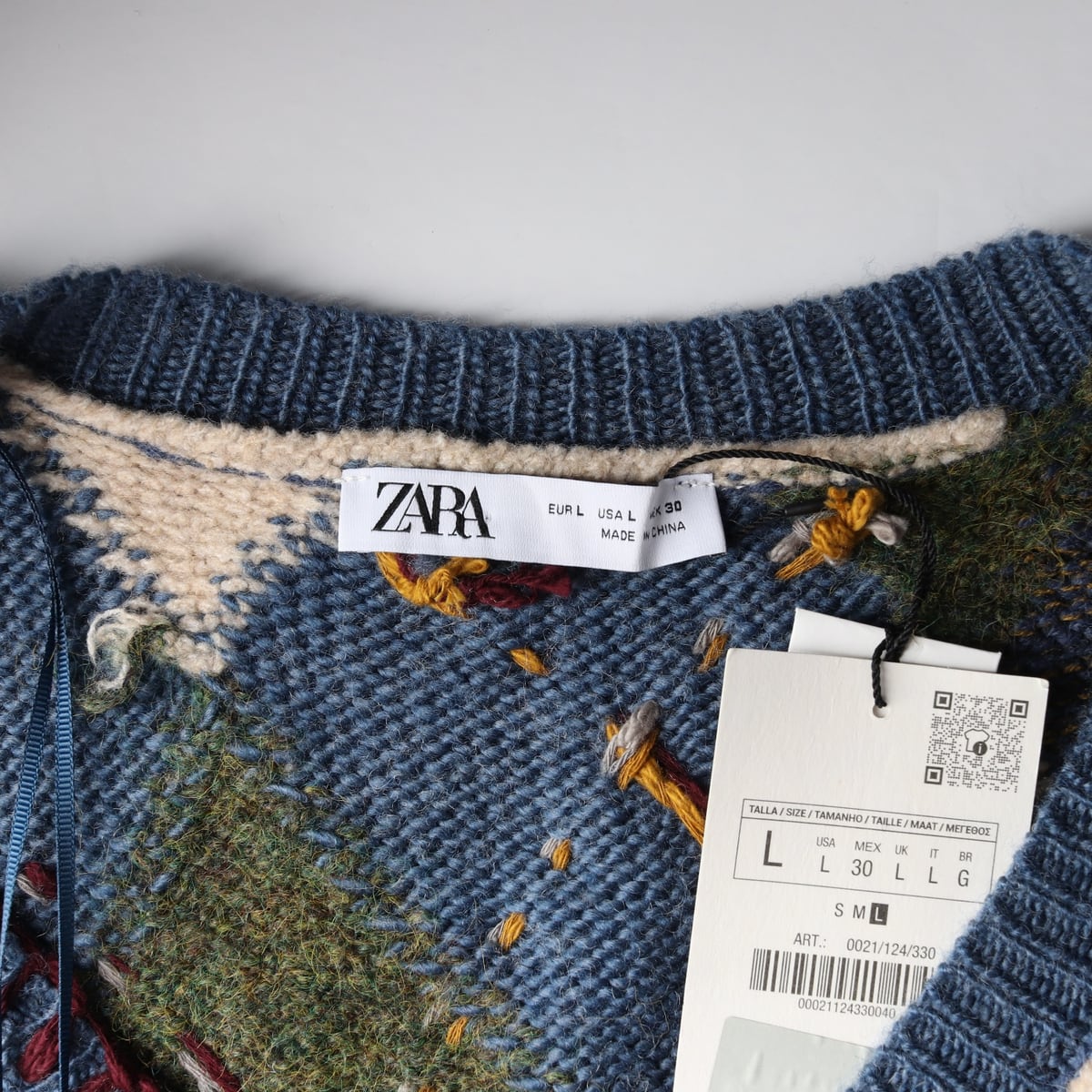 (새상품) 자라 24FW 아가일 패턴 니트 가디건 상세 이미지 3