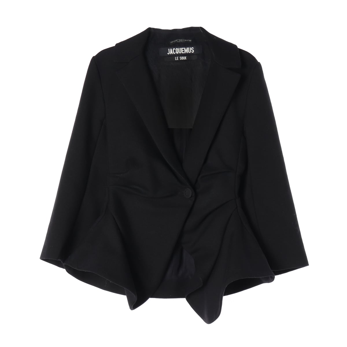자크뮈스 울 100% 블랙 플레어 블레이저 재킷 상세 이미지 1