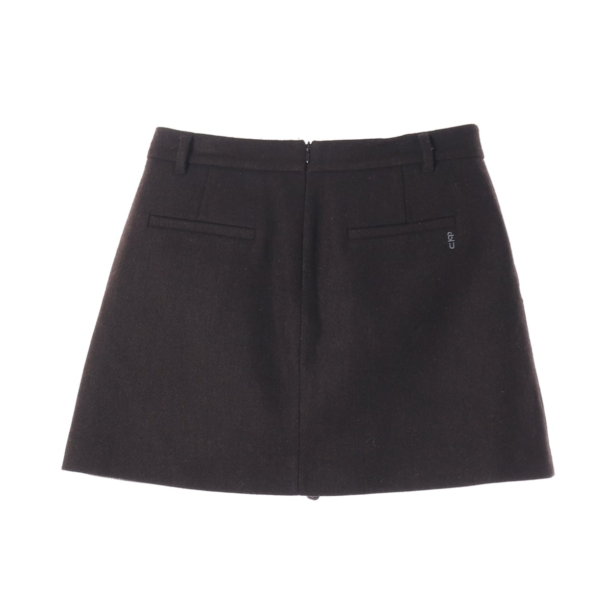 앤유 24FW 울 블렌드 브라운 플리츠 미니 스커트 상세 이미지 2