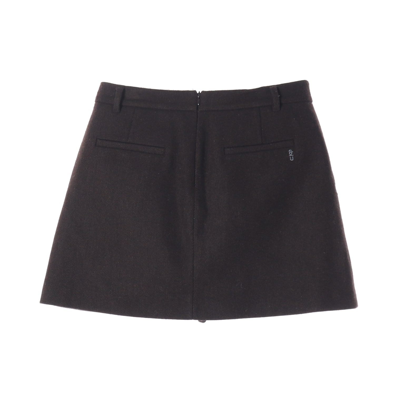앤유 24FW 울 블렌드 브라운 플리츠 미니 스커트 이미지 2