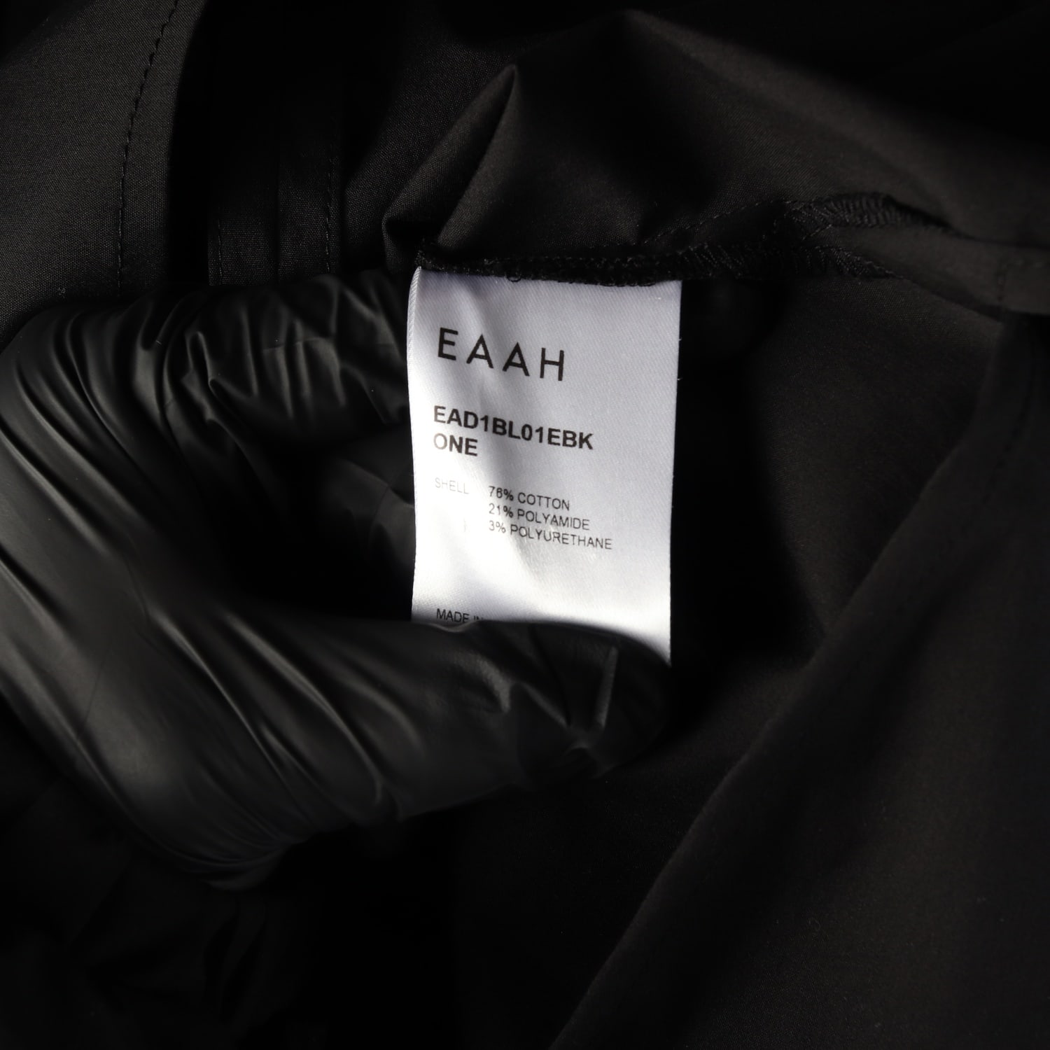 이아 EAAH 코튼 블렌드 드로스트링 블랙 셔츠 블라우스 이미지 4