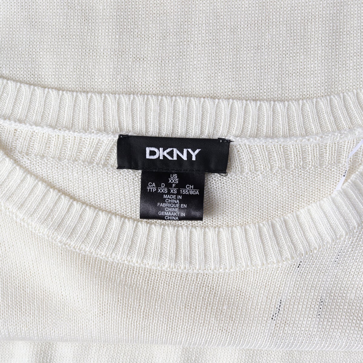 디케이엔와이 DKNY 린넨 블렌드 썸머 니트 아이보리 상세 이미지 3