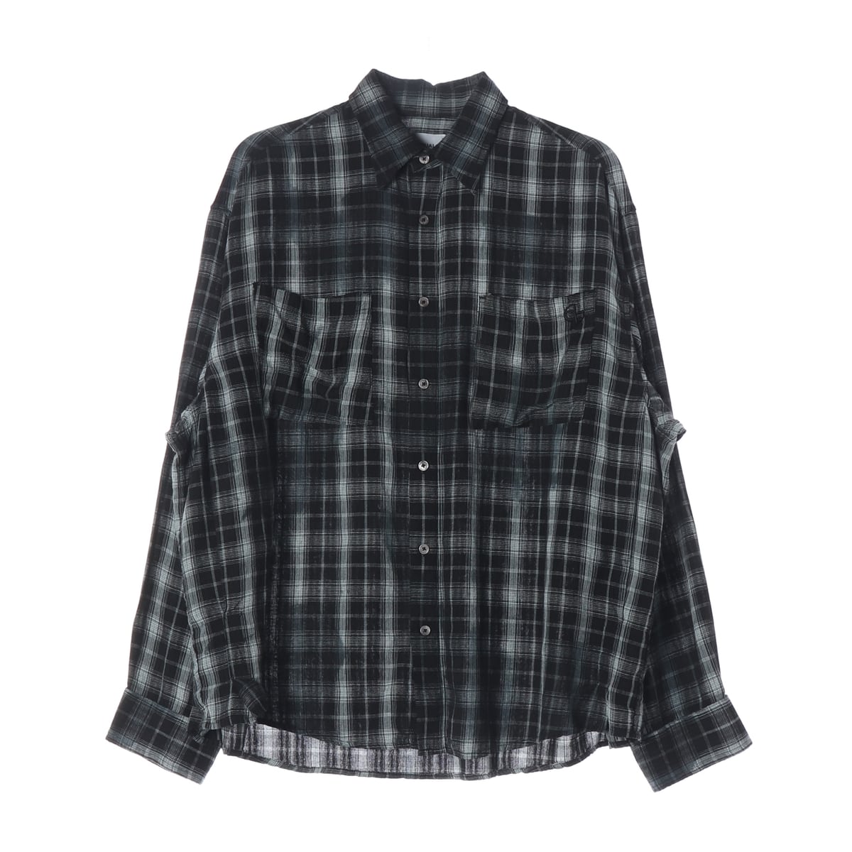 노매뉴얼 24FW O.D 체크 셔츠 블랙 상세 이미지 1