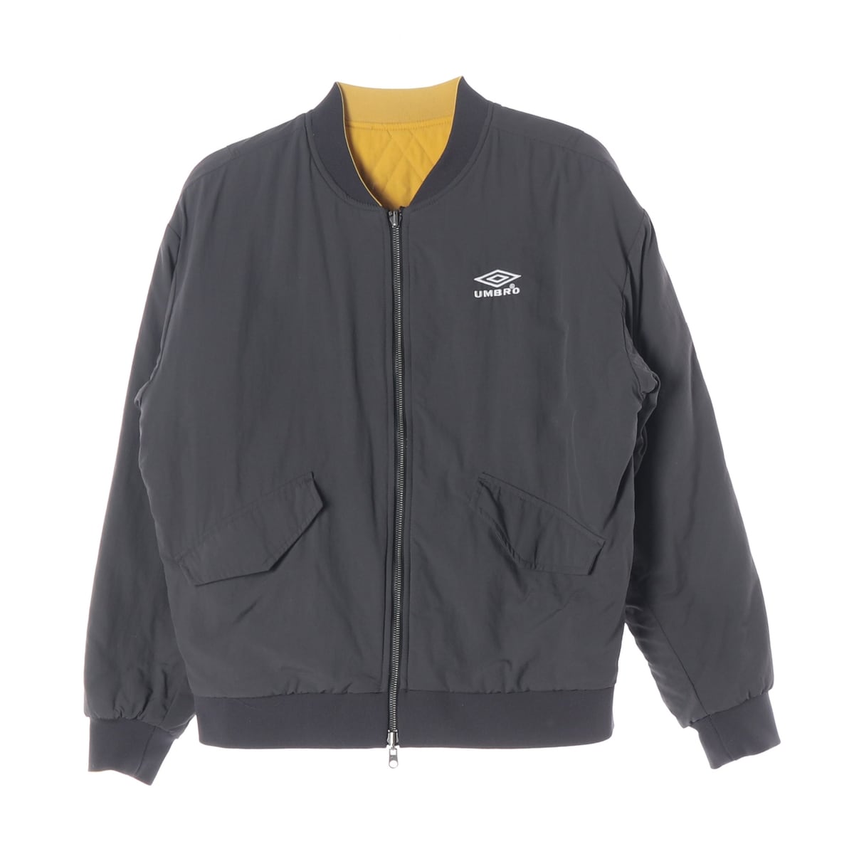 엄브로 23FW 더블데커 리버서블 패딩 봄버 재킷 딥 옐로우 상세 이미지 1