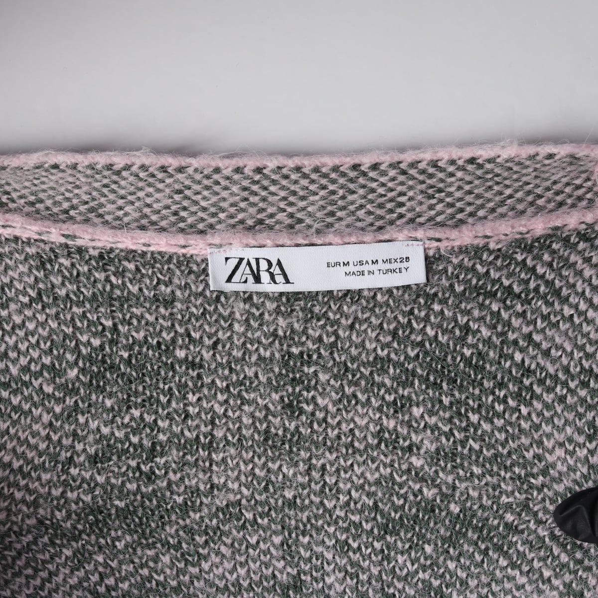 자라 ZARA 체크 패턴 핑크 트위드 니트 조끼 베스트 상세 이미지 3