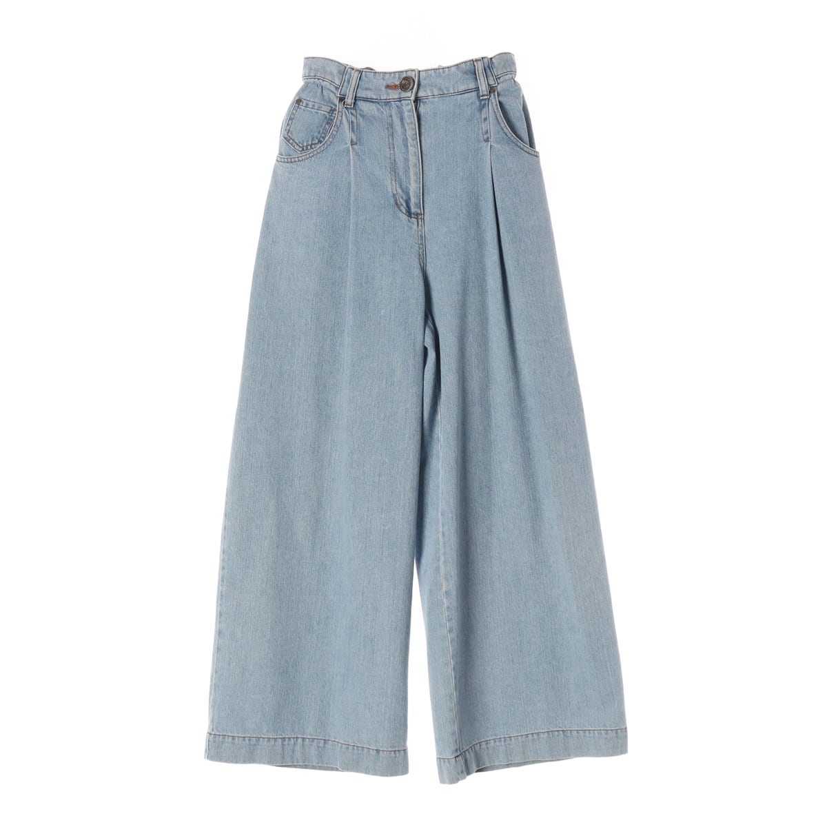 마인 MINE 23SS 밴딩 와이드핏 연청 데님 팬츠 상세 이미지 1