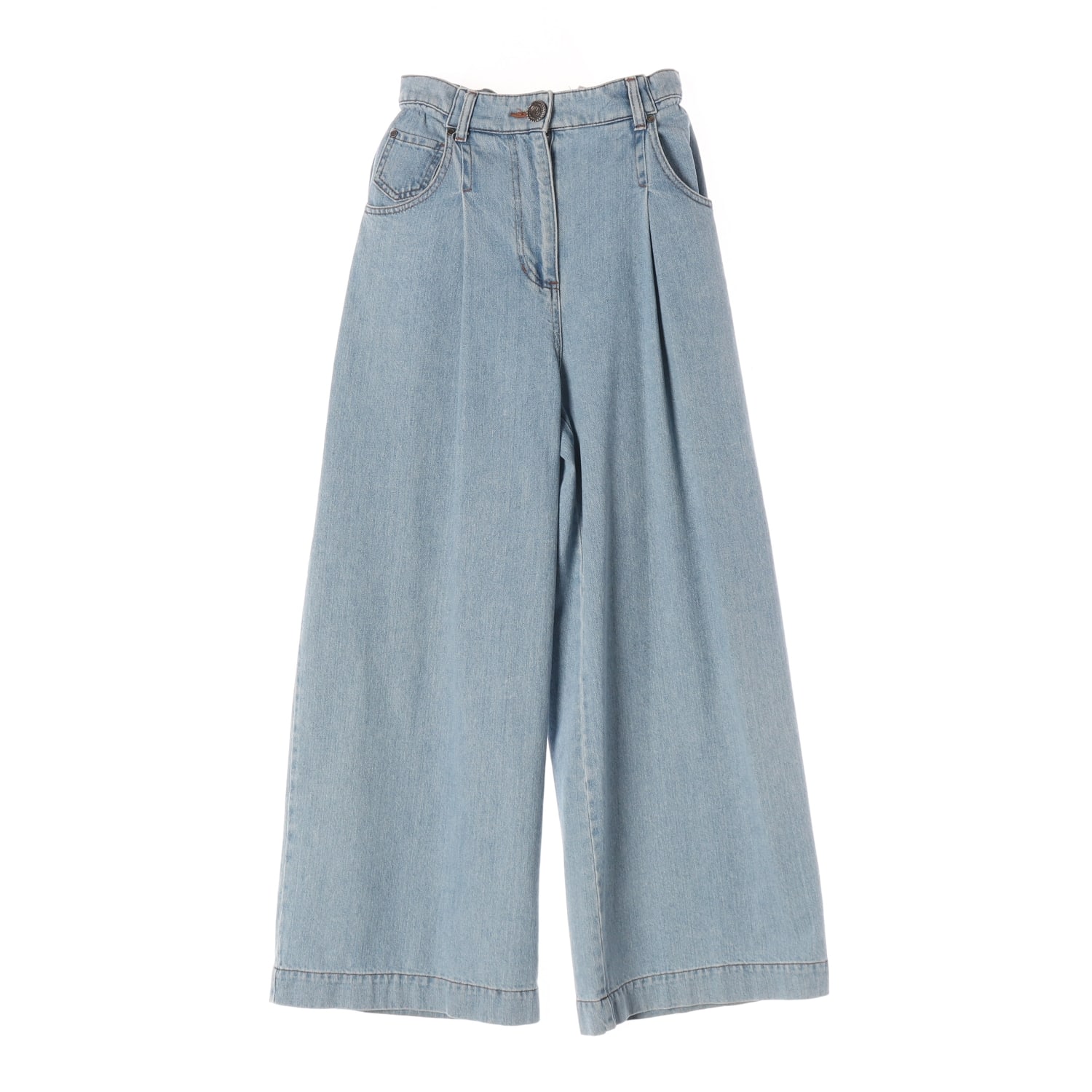 마인 MINE 23SS 밴딩 와이드핏 연청 데님 팬츠 이미지 1