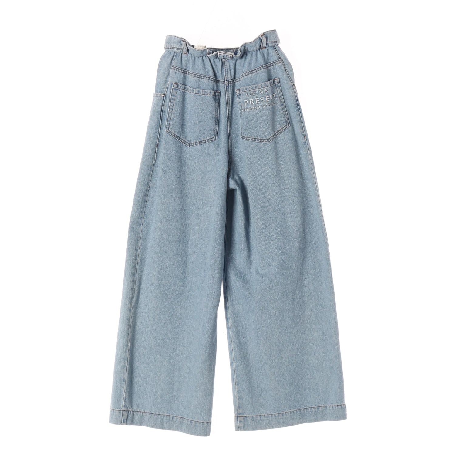 마인 MINE 23SS 밴딩 와이드핏 연청 데님 팬츠 이미지 2