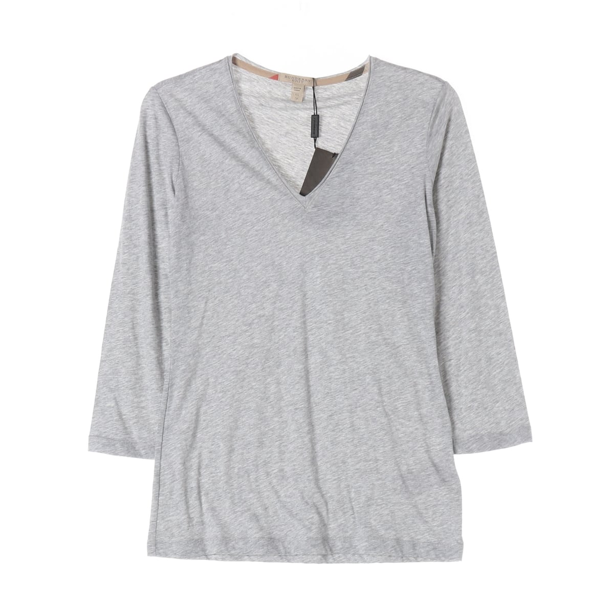 (새상품) 버버리 브릿 브이넥 긴팔 티셔츠  그레이 상세 이미지 1