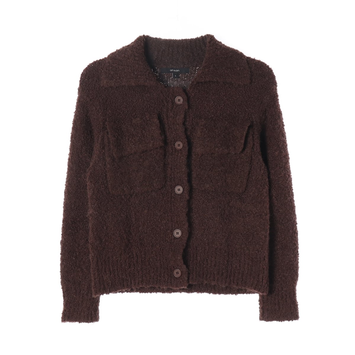 온앤온 22FW 알파카 울 블렌드 포켓 브라운 가디건 상세 이미지 1