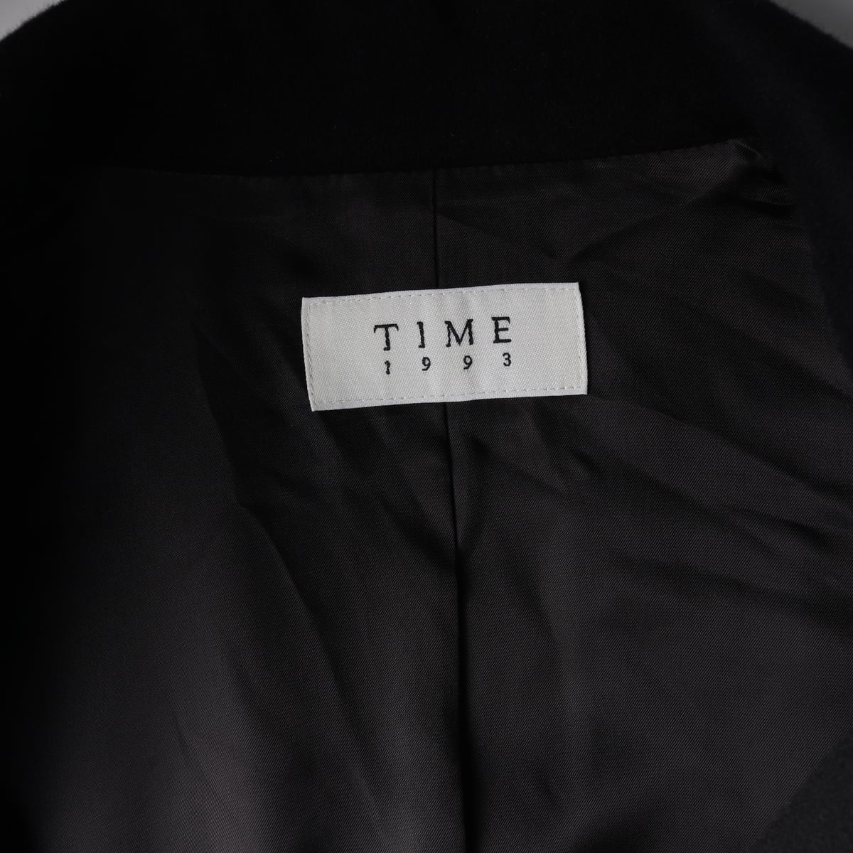 타임 TIME 21FW 울 캐시미어 블렌드 블랙 롱 코트 상세 이미지 4