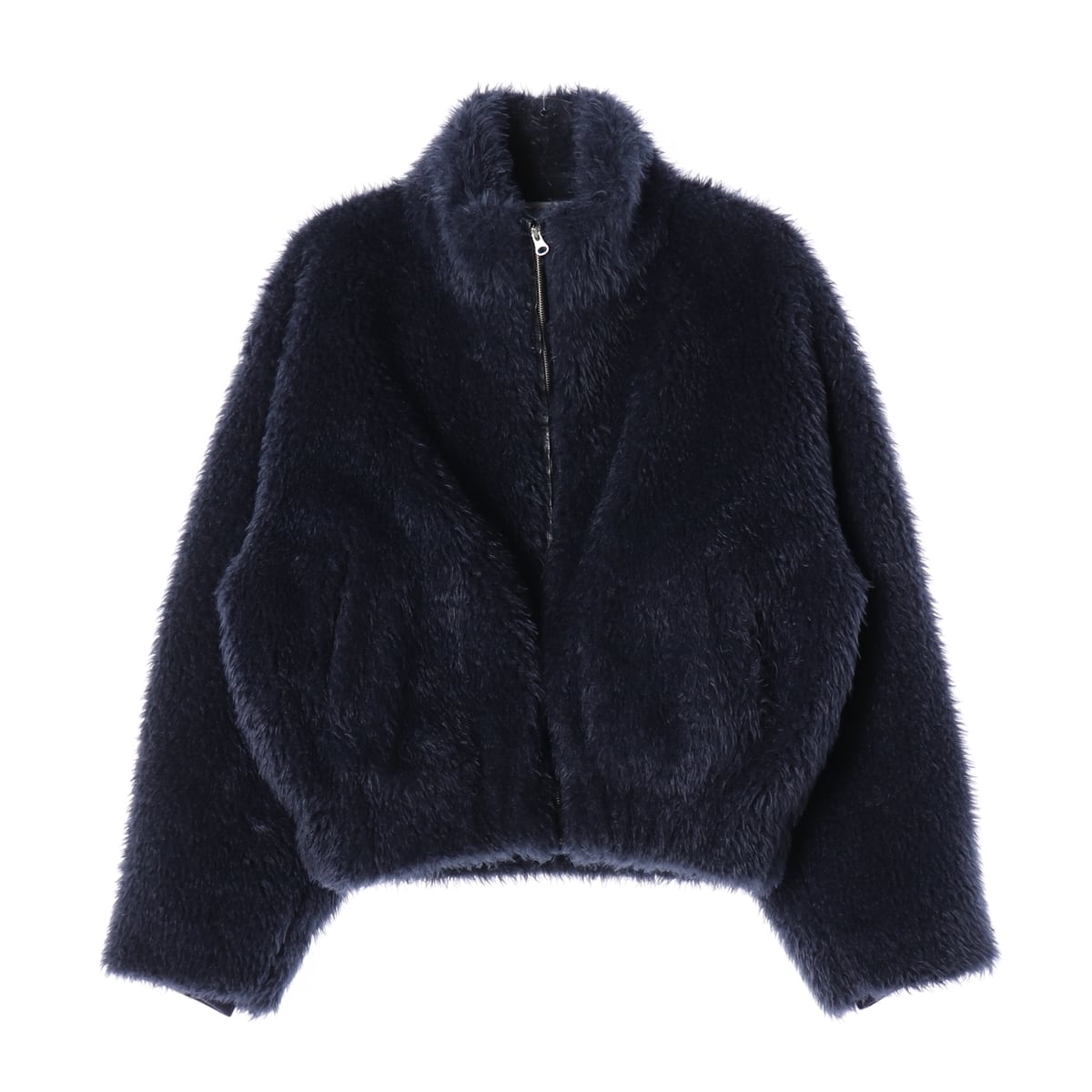 아모멘토 22FW 플리스 헤어리 퍼 블루종 재킷 코트 블루 상세 이미지 1