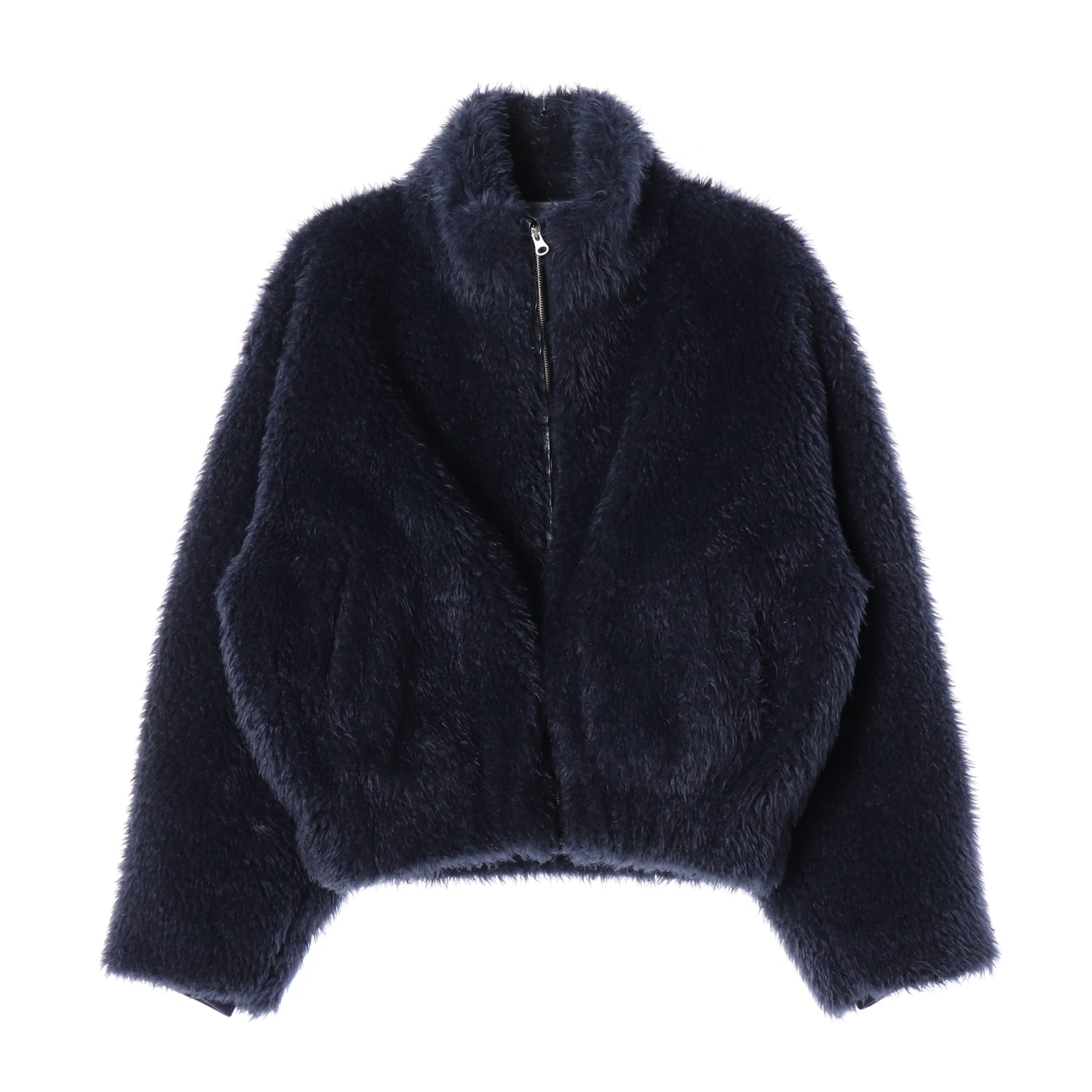 아모멘토 22FW 플리스 헤어리 퍼 블루종 재킷 코트 블루 이미지 1
