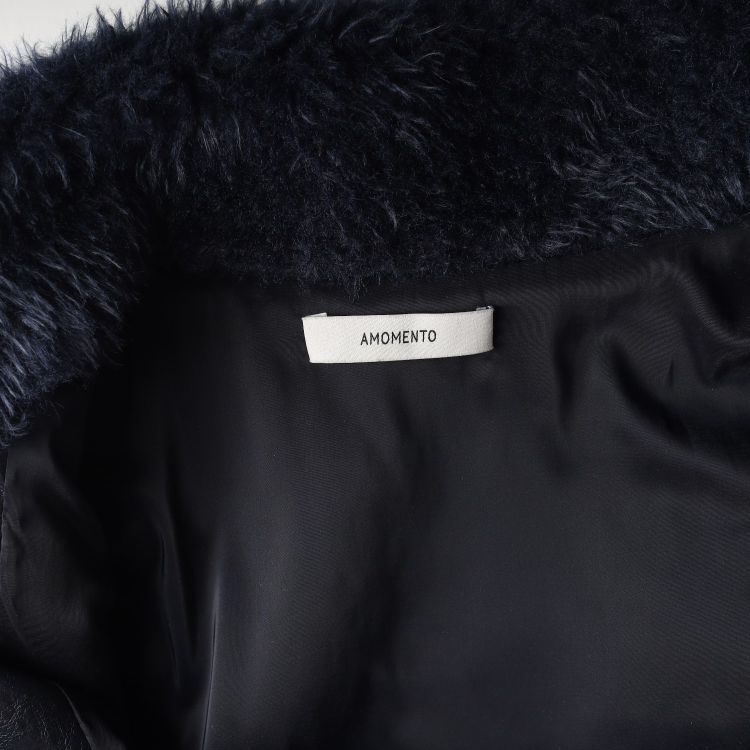 아모멘토 22FW 플리스 헤어리 퍼 블루종 재킷 코트 블루 이미지 4