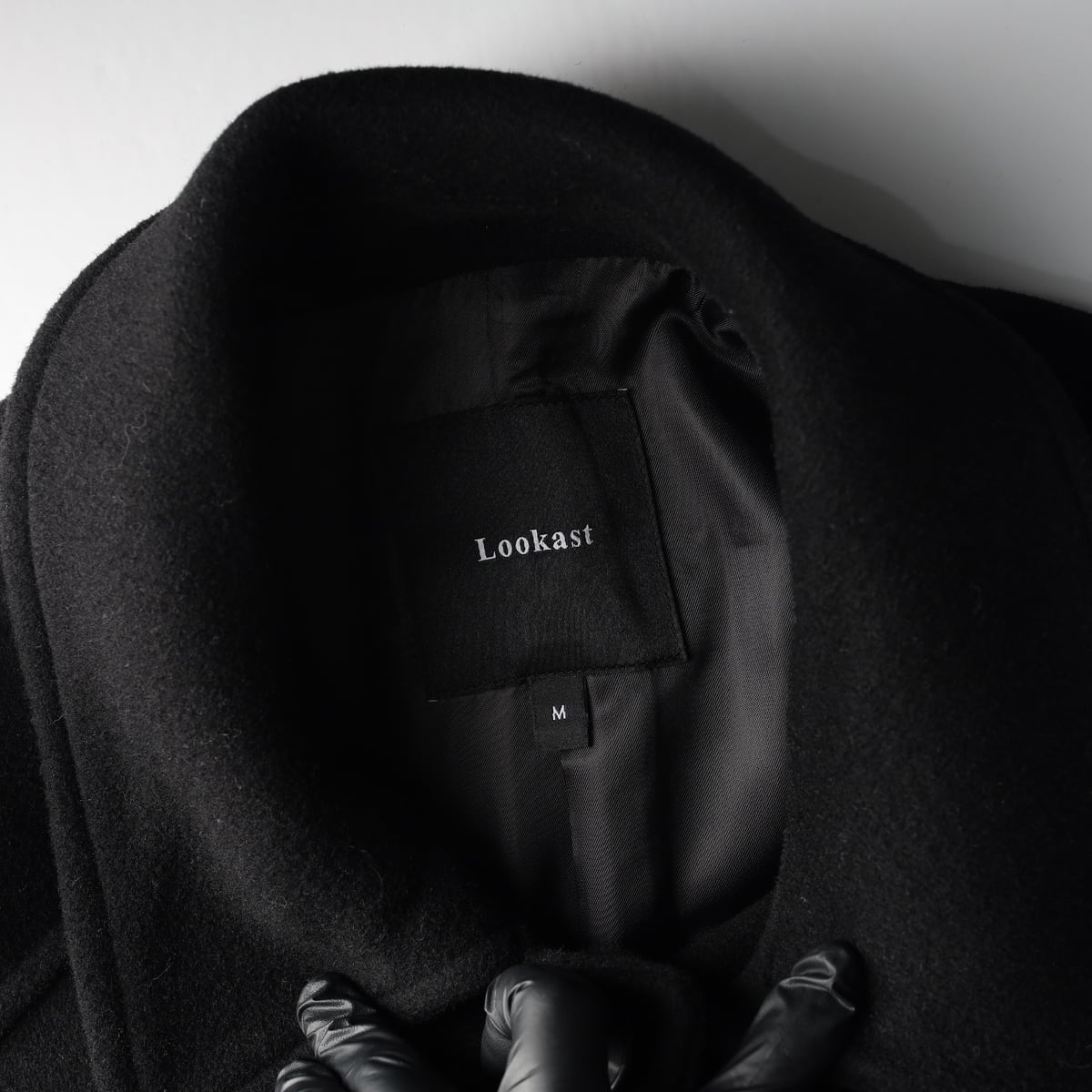 룩캐스트 22FW 울 블렌드 벨티드 롱 코트 상세 이미지 3