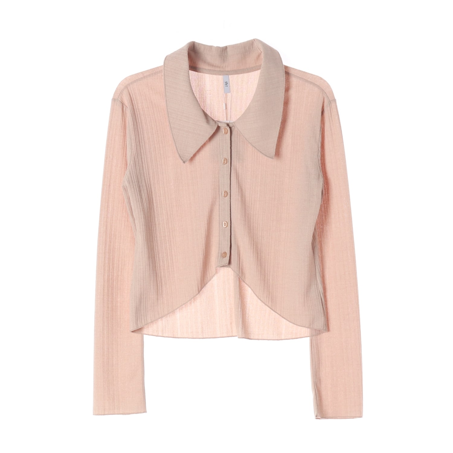 (새상품) 소프트서울 크롭 카라 셔츠 블라우스 핑크 이미지 1