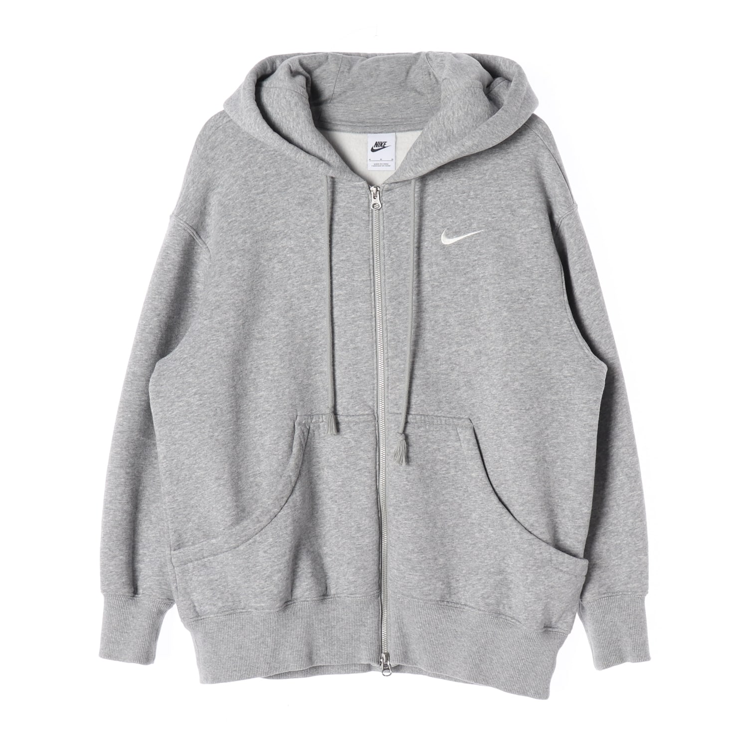 나이키 22FW 스우시 자수 기모 후드집업 멜란지 그레이  이미지 1