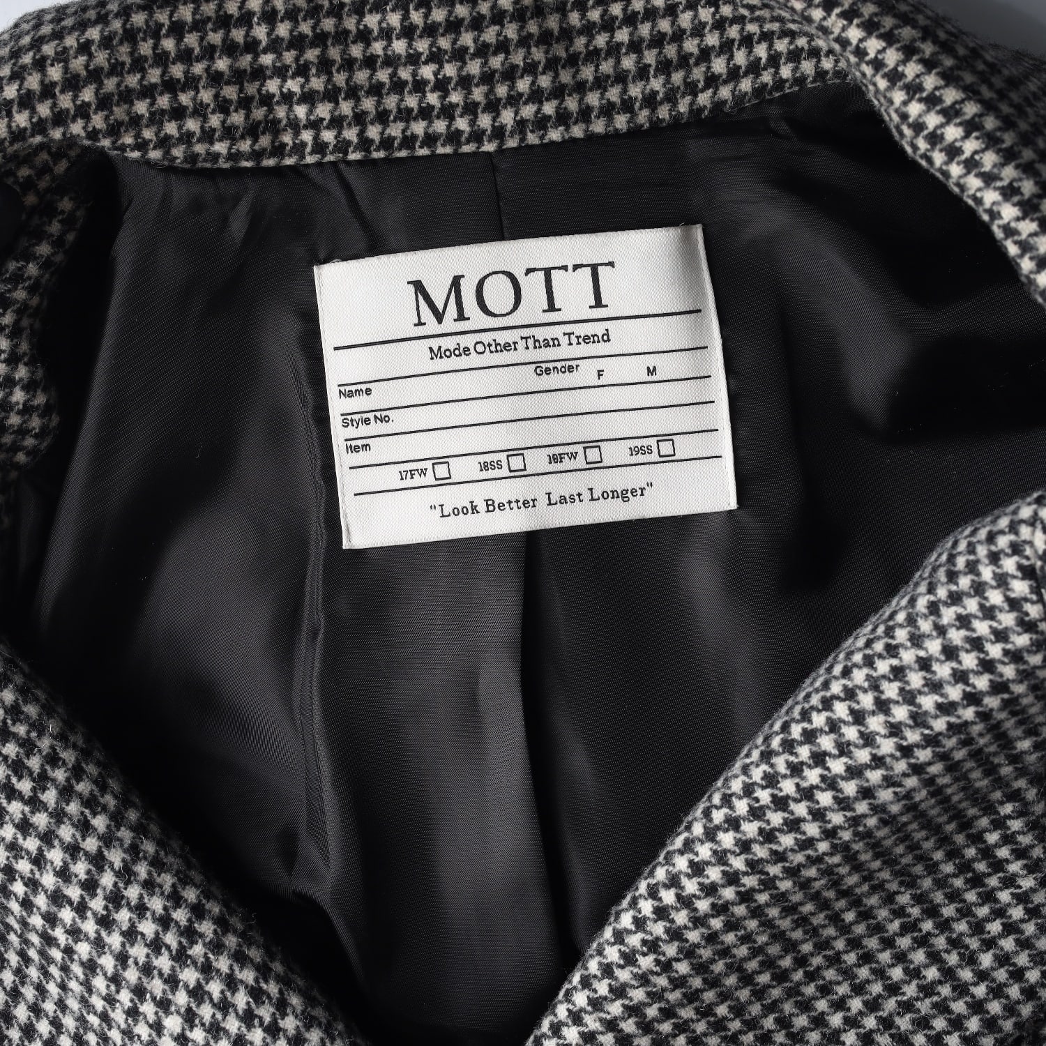 모트 MOTT 울 블렌드 체크 더블버튼  롱 코트 이미지 3