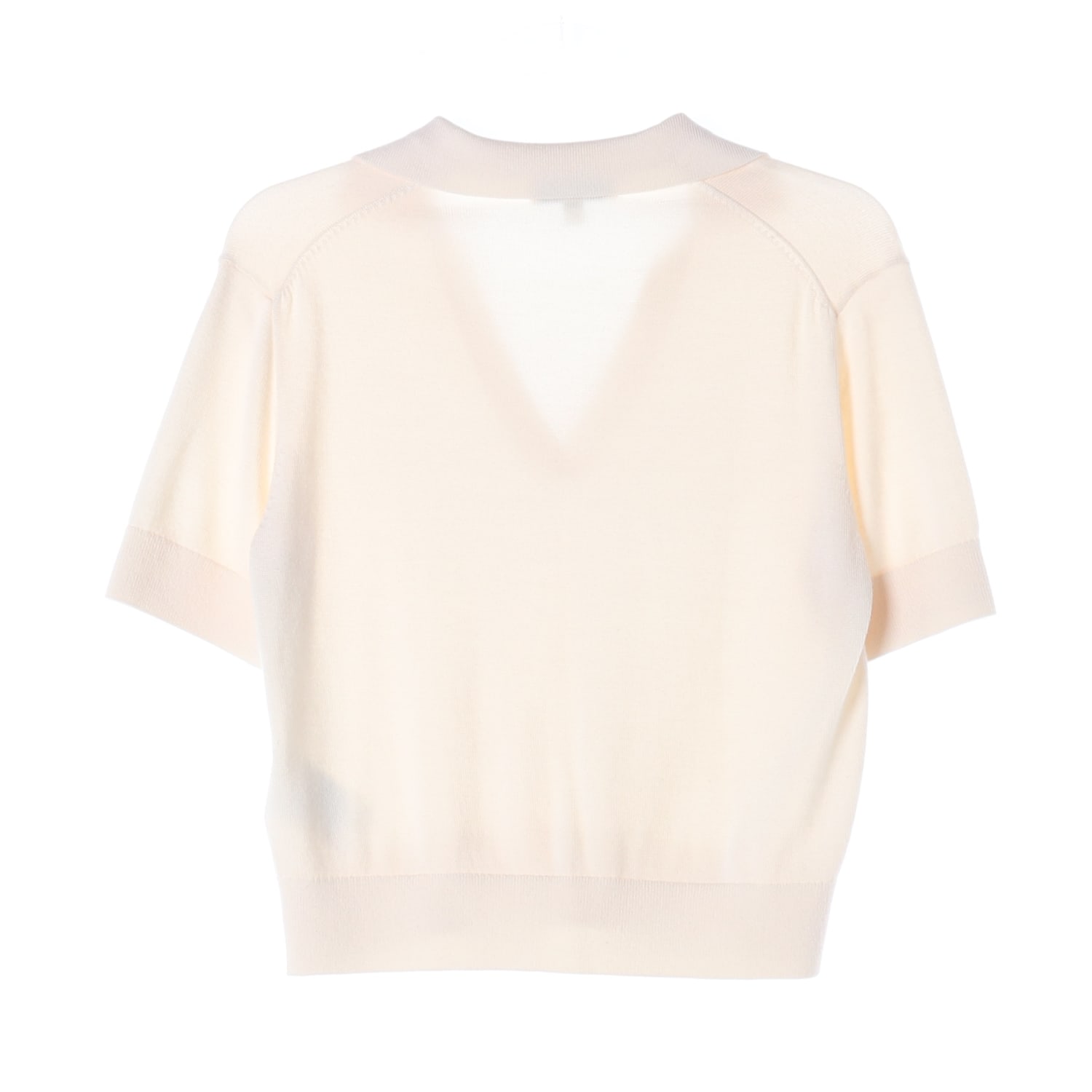 클럽모나코 25SS 울 실크 블렌드 브이넥 반팔 카라 니트 이미지 2