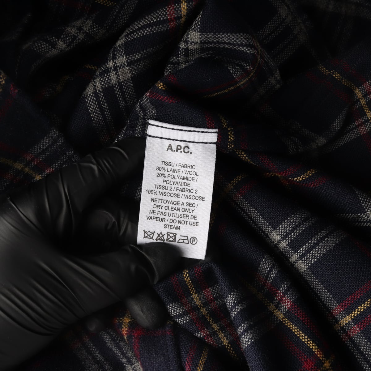 아페쎄 A.P.C. 울 블렌드 체크 셔츠 상세 이미지 4