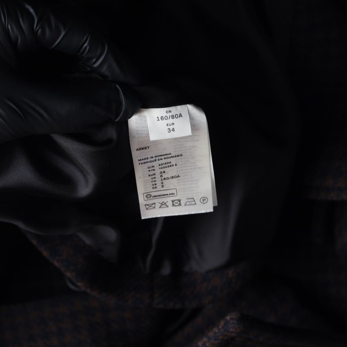 아르켓 23FW 하이넥 하운드투스 파인 울 숏 코트 재킷 상세 이미지 4