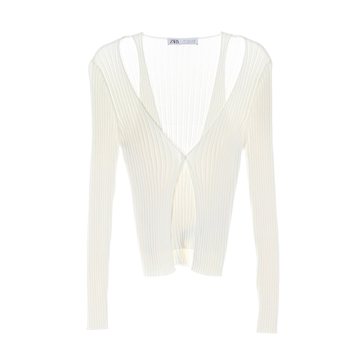 자라 ZARA 레이어드 슬릿 골지 니트 스웨터 상세 이미지 1