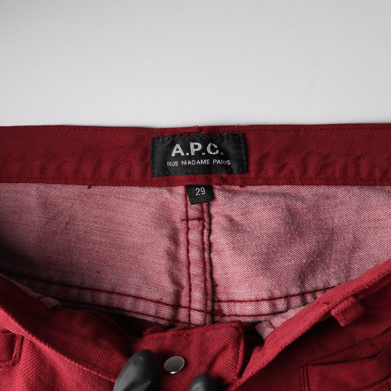 아페쎄 APC 밑단 지퍼 치노 데님 팬츠 레드  이미지 3
