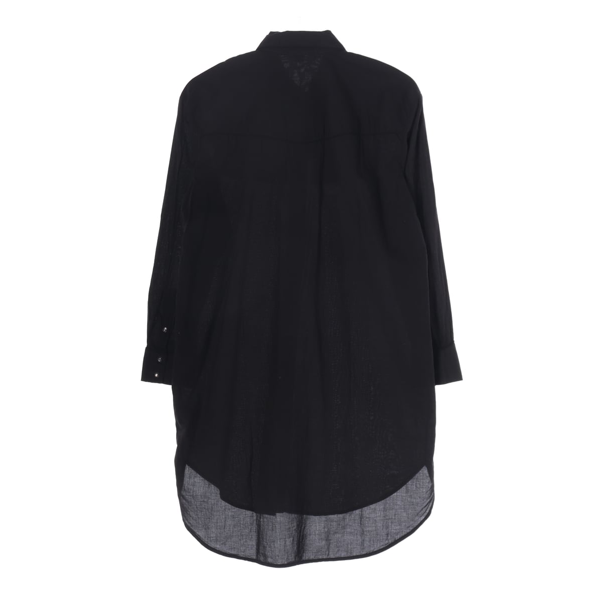 제임스 펄스 코튼 오버핏 롱 셔츠 블랙 상세 이미지 2
