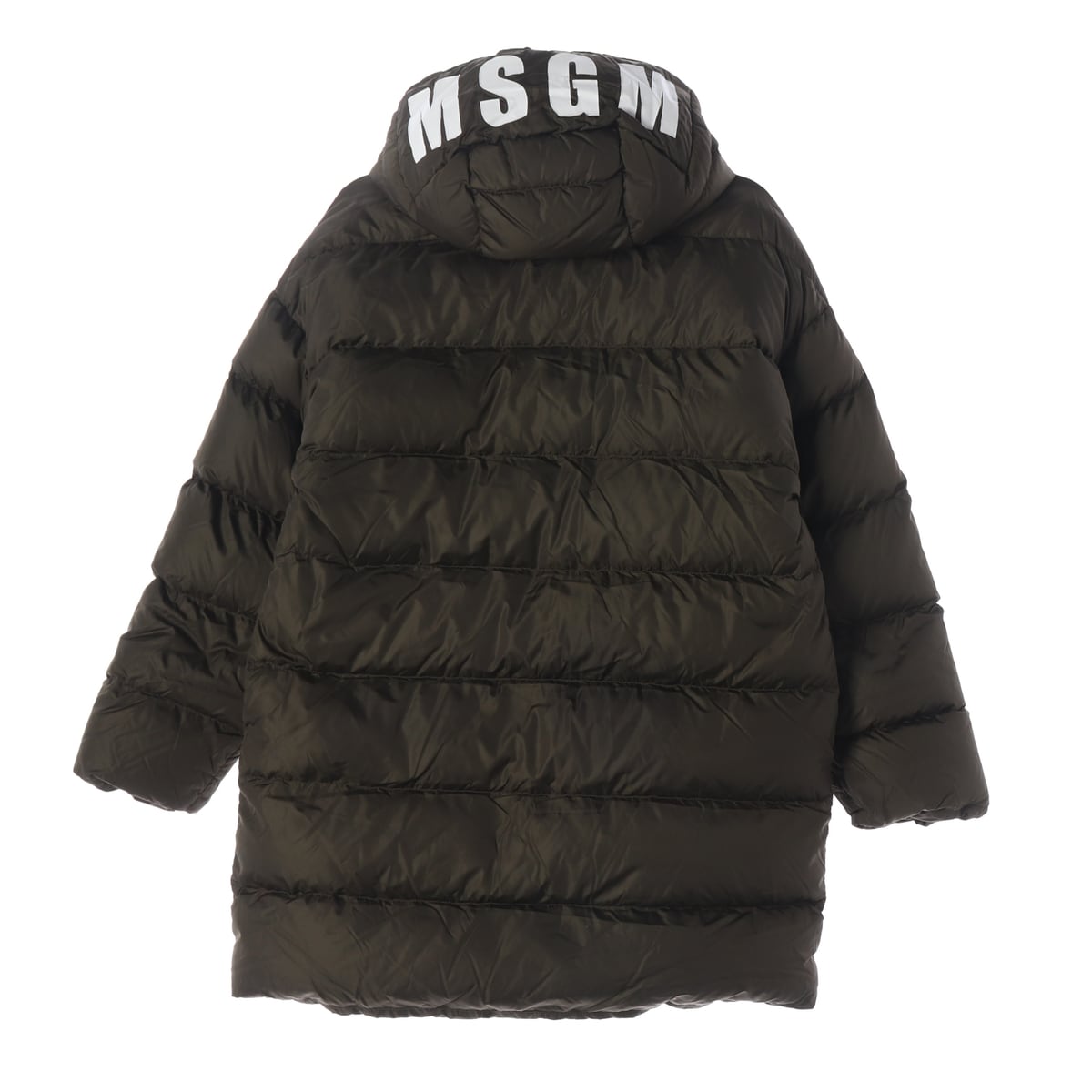 엠에스지엠 MSGM 오버핏 로고 프린팅 후드 다운 재킷 롱 패딩 상세 이미지 3