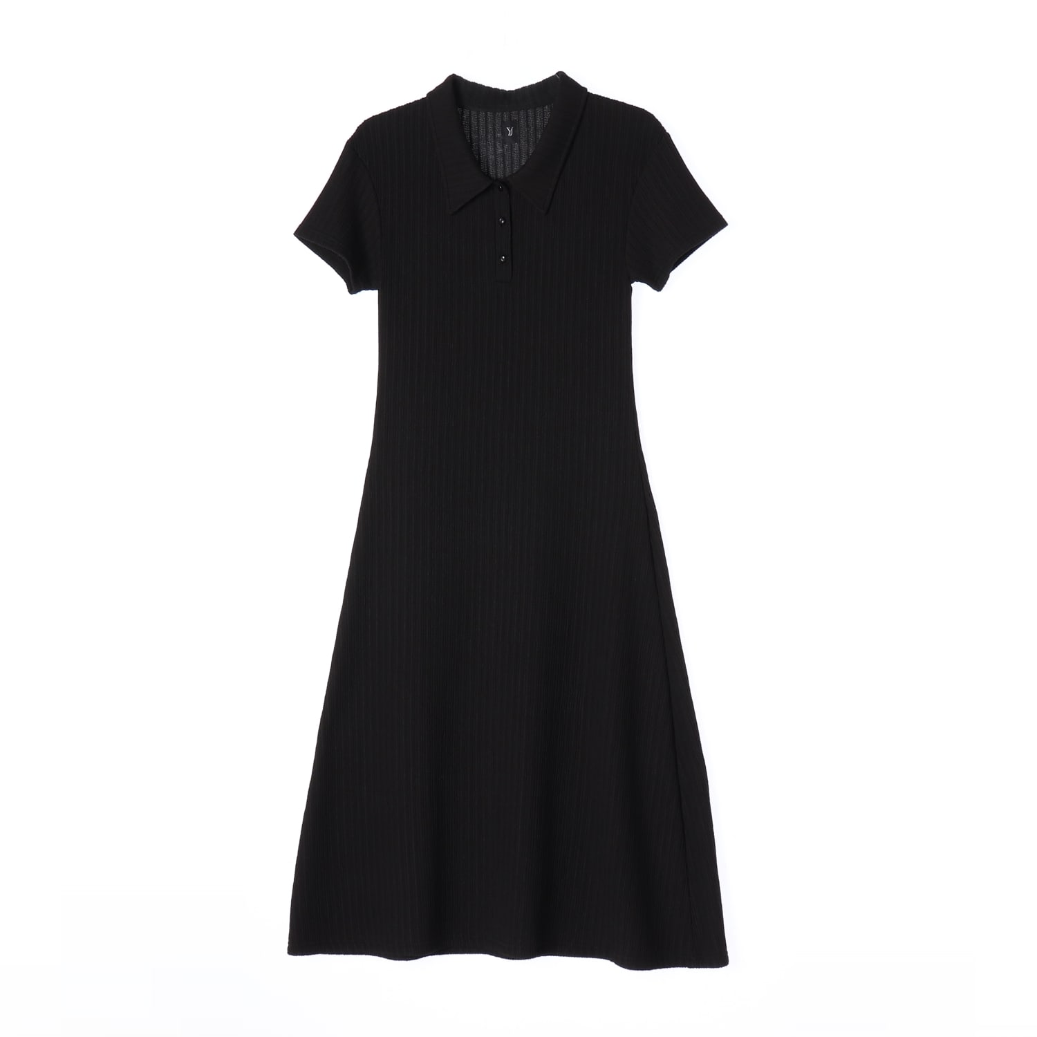 유제 YUJE MURE PLACKET 리브드 반팔 폴로 원피스 이미지 1