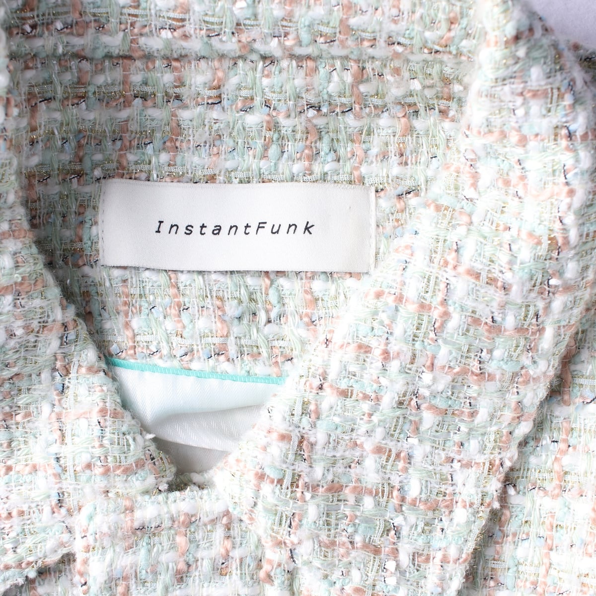 인스턴트펑크 22SS 블루종 트위드 재킷 민트 상세 이미지 4