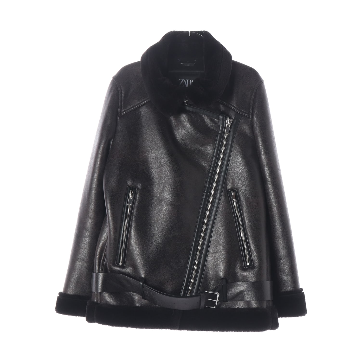자라 ZARA 페이크 레더 무스탕 재킷 이미지 1