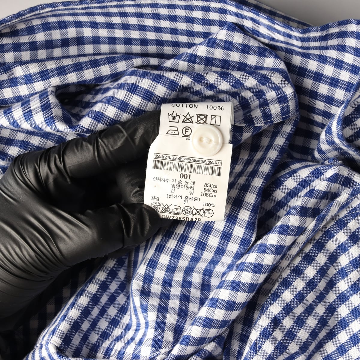 단톤 깅엄 체크 풀오버 라운드 카라 반팔 셔츠 상세 이미지 4