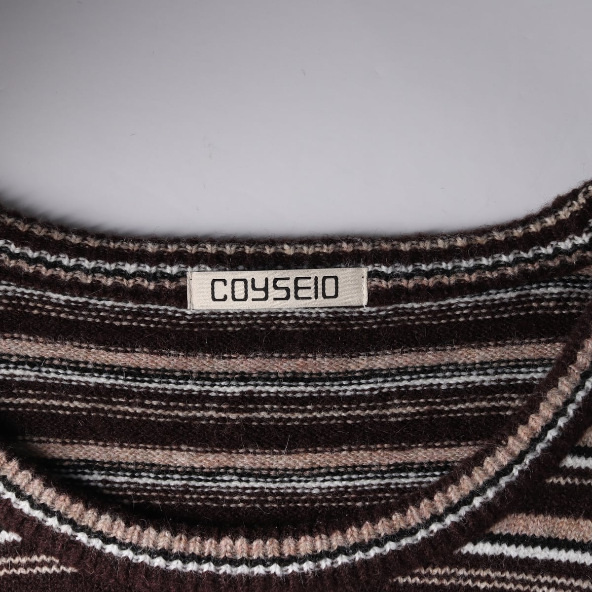 코이세이오 24FW COY 스트라이프 니트 브라운 상세 이미지 3